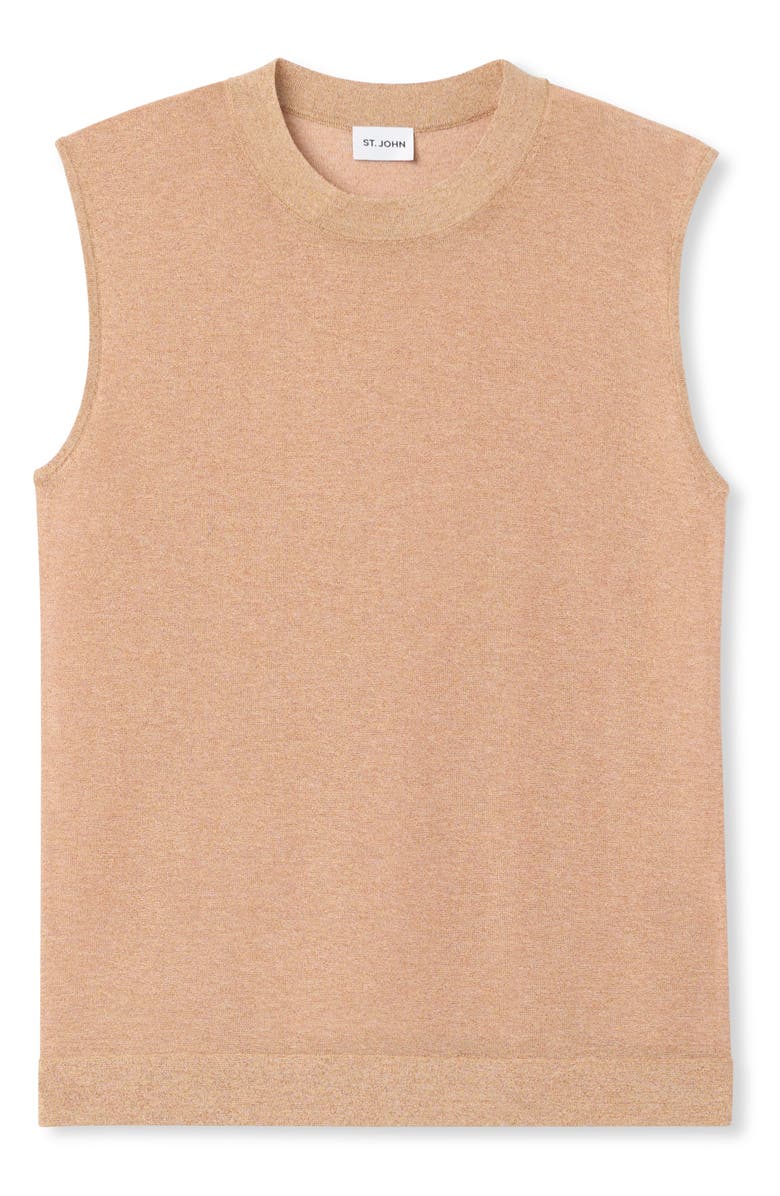 ST. JOHN Lurex Jersey Shell, Alternate, color, Light Blossom