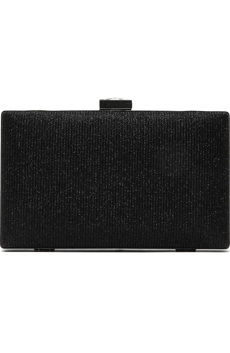 LADY COUTURE Suzie Glitter Clutch, Alternate, color, Black