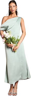 Oasis Fallen Shoulder Bridesmaid Midi Dress