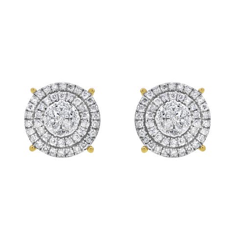 High Roller 14K Yellow Gold Diamond Stud Earrings - 0.70ct.