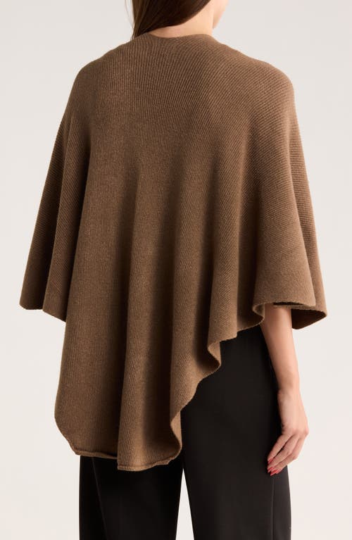 Nanette Lepore Elegant Cropped Pompom Ruana In Brown