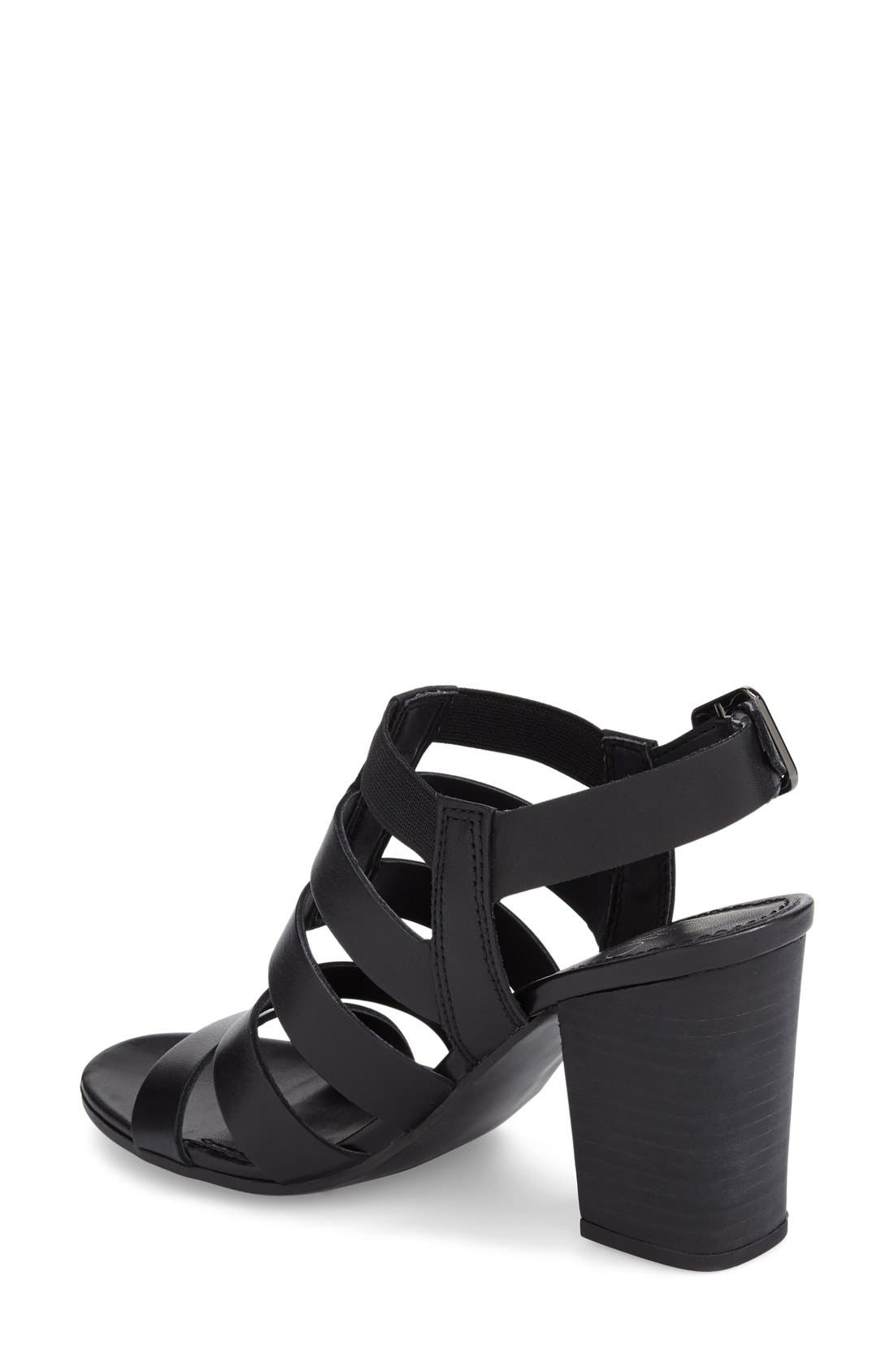 'Montage' Leather Sandal, Alternate, color, BLACK LEATHER