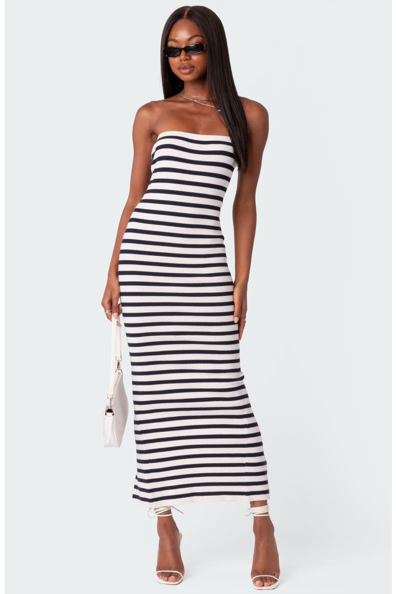 Stripe Strapless Rib Sweater Dress, Alternate, color, MIX