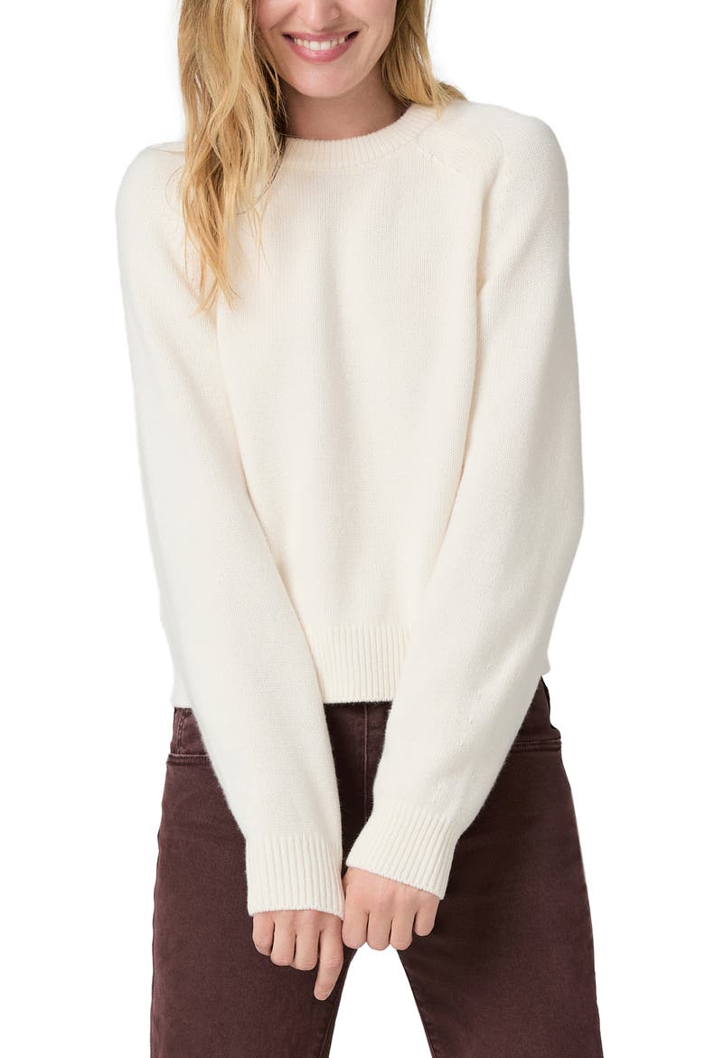Zaire Merino Wool & Organic Cotton Blend Sweater, Alternate, color, IVORY