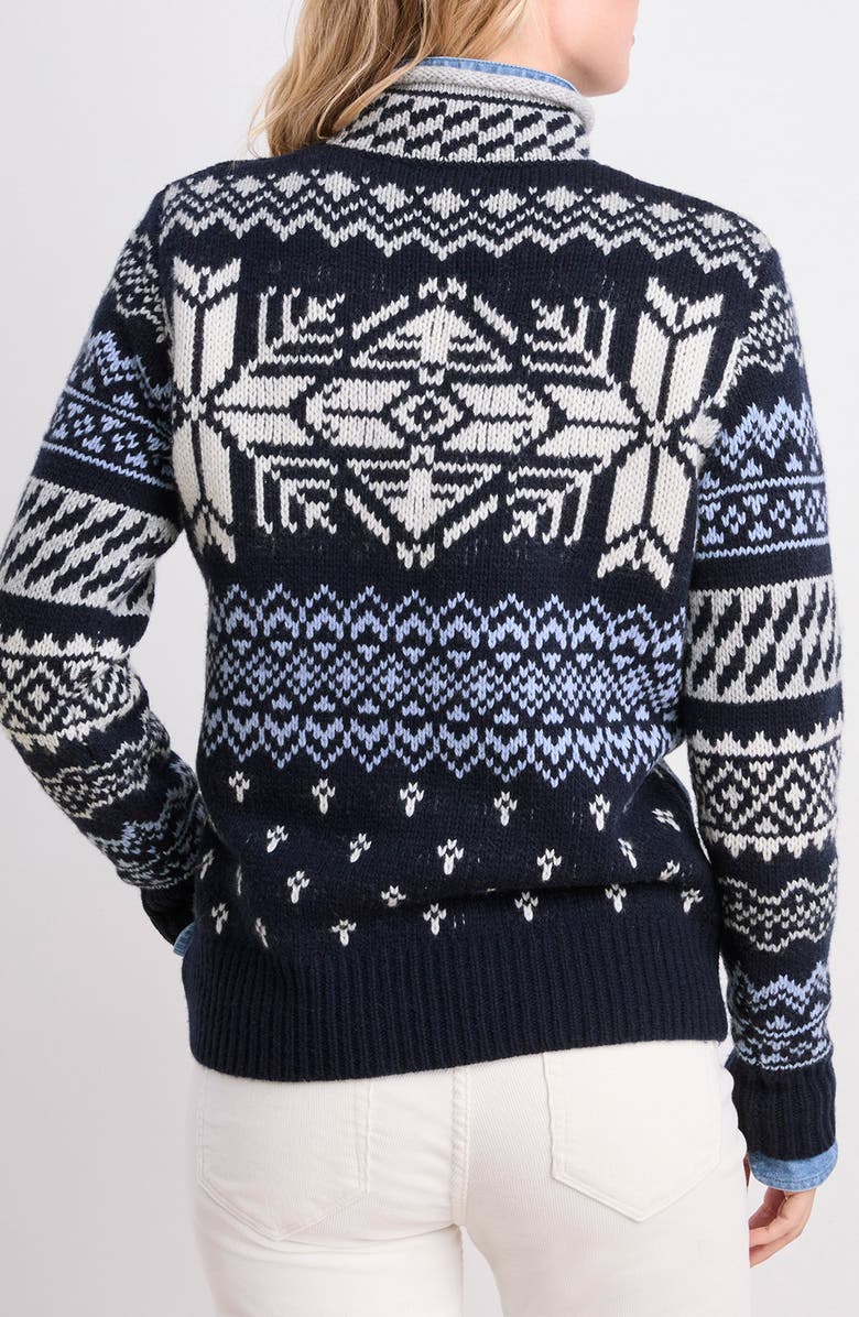 vineyard vines Fair Isle Wool Blend Mock Neck Sweater, Alternate, color, Nautical Navy