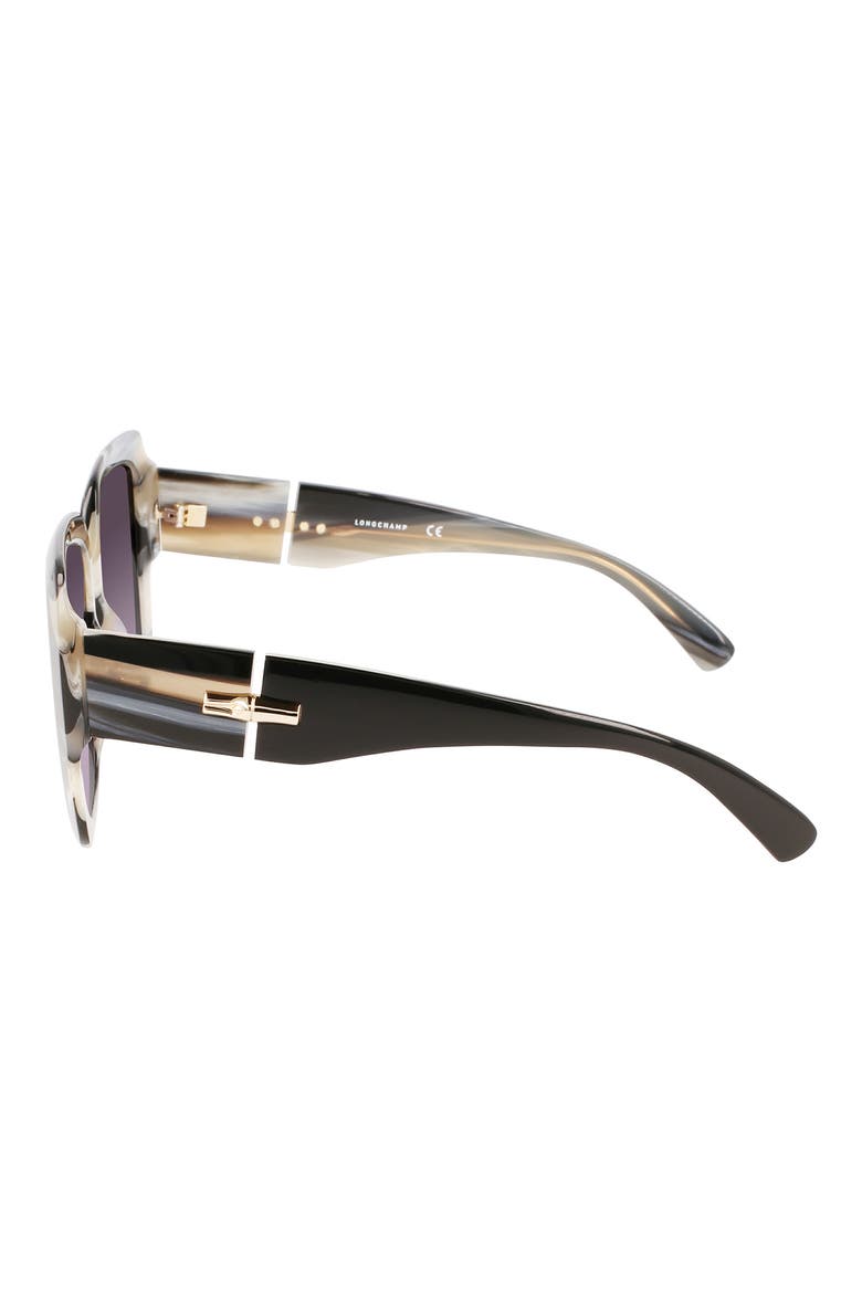 Roseau 53mm Gradient Square Sunglasses, Alternate, color, BLACK/ HORN