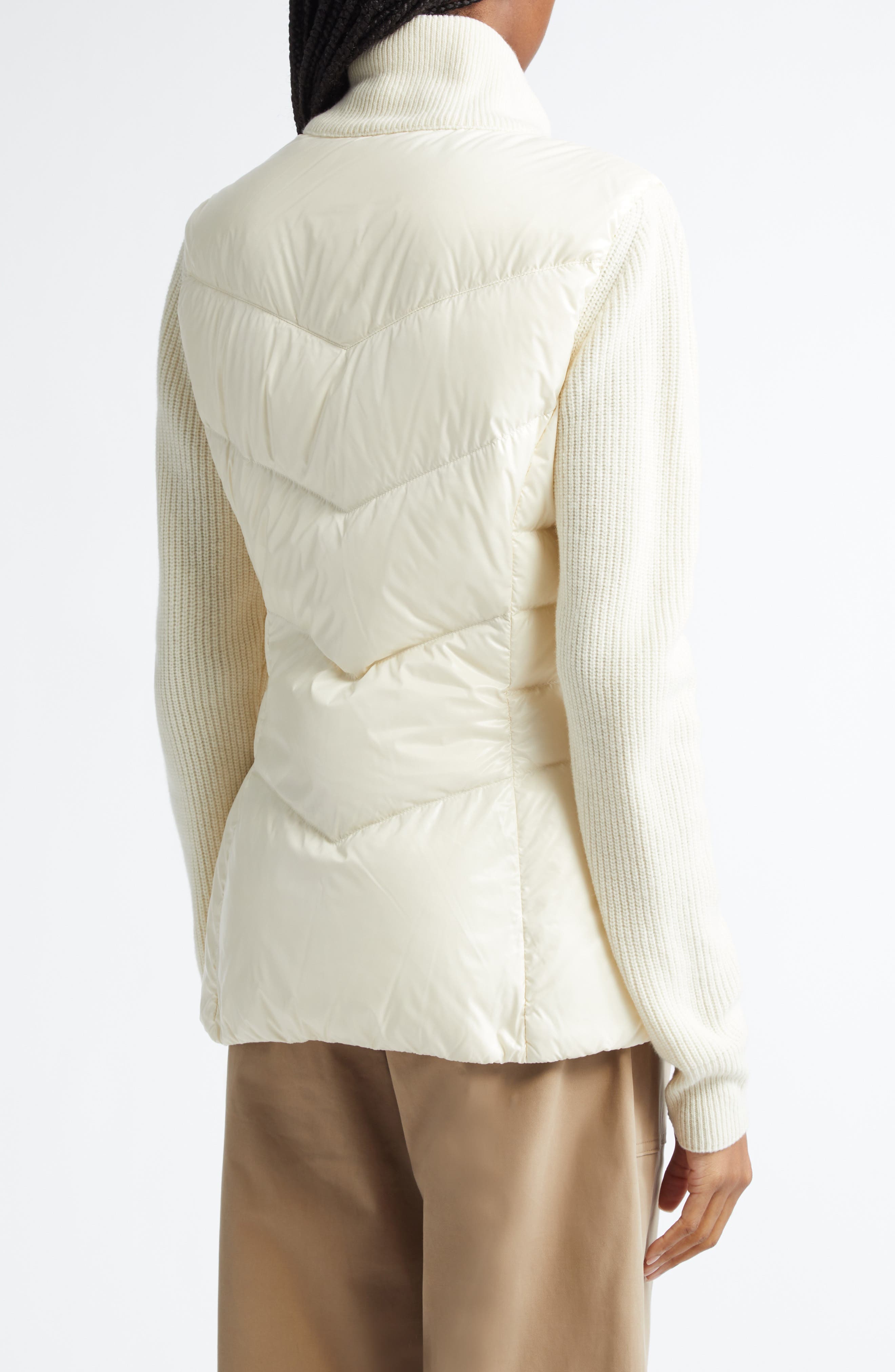 Quilted Down & Knit Cardigan - image 2