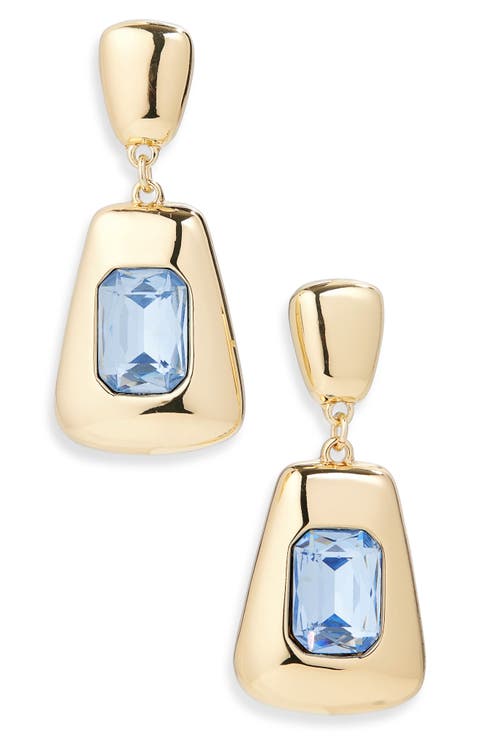 Center Stone Drop Earrings