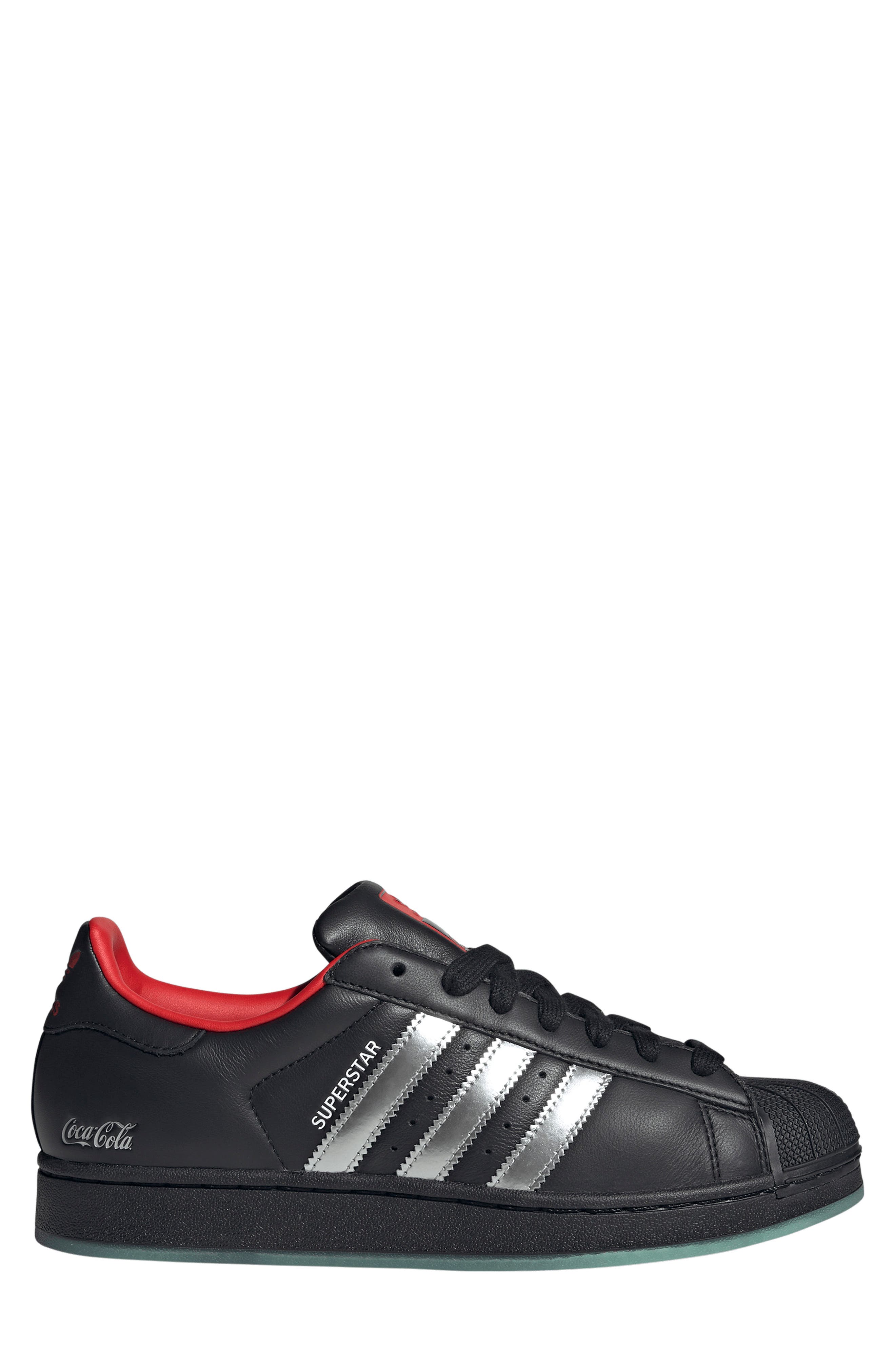 adidas x Coca-Cola Gender Inclusive Superster II Sneaker, Alternate, color, Core Black/ Silver/ Red