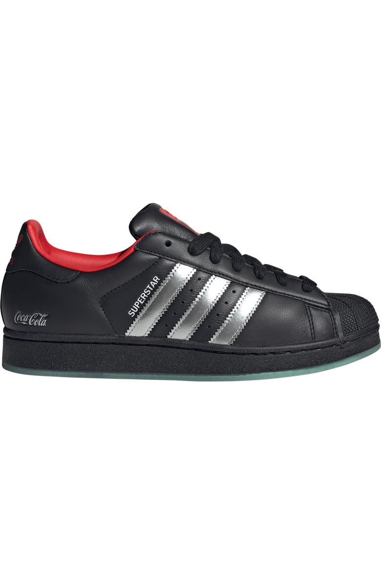 adidas x Coca-Cola Gender Inclusive Superster II Sneaker, Alternate, color, Core Black/ Silver/ Red