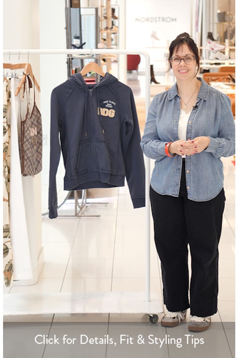 Graphic Appliqué Zip Front Sweatshirt video