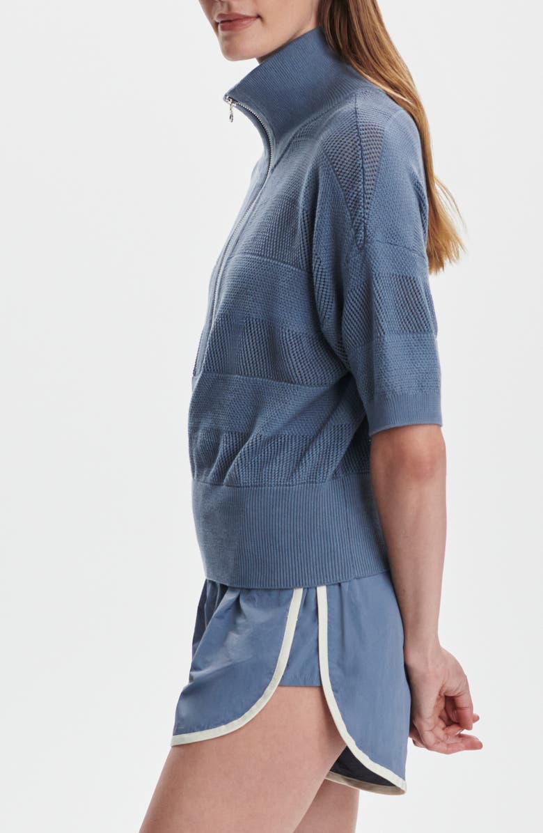 Kembria Mesh Stripe Half Zip Top