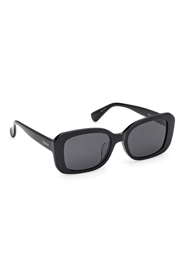 54mm Rectangular Sunglasses, Alternate, color, SHINY BLACK / SMOKE