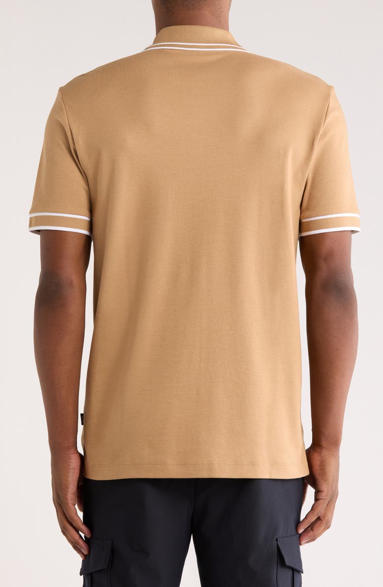 BOSS Parlay Tipped Cotton Polo, Alternate, color, Beige