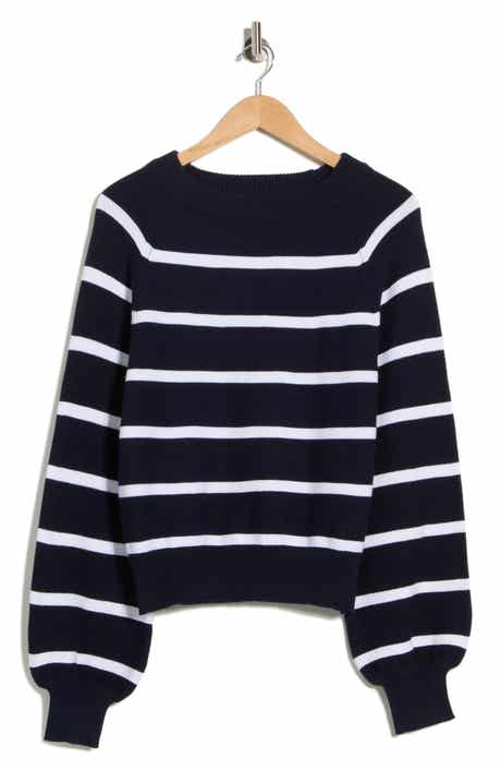 French Connection Mozart Stripe Balloon Sleeve Sweater