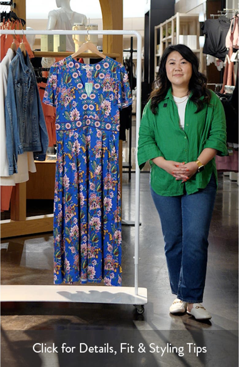 Ellie Floral Print Flutter Sleeve Dress, sales video thumbnail