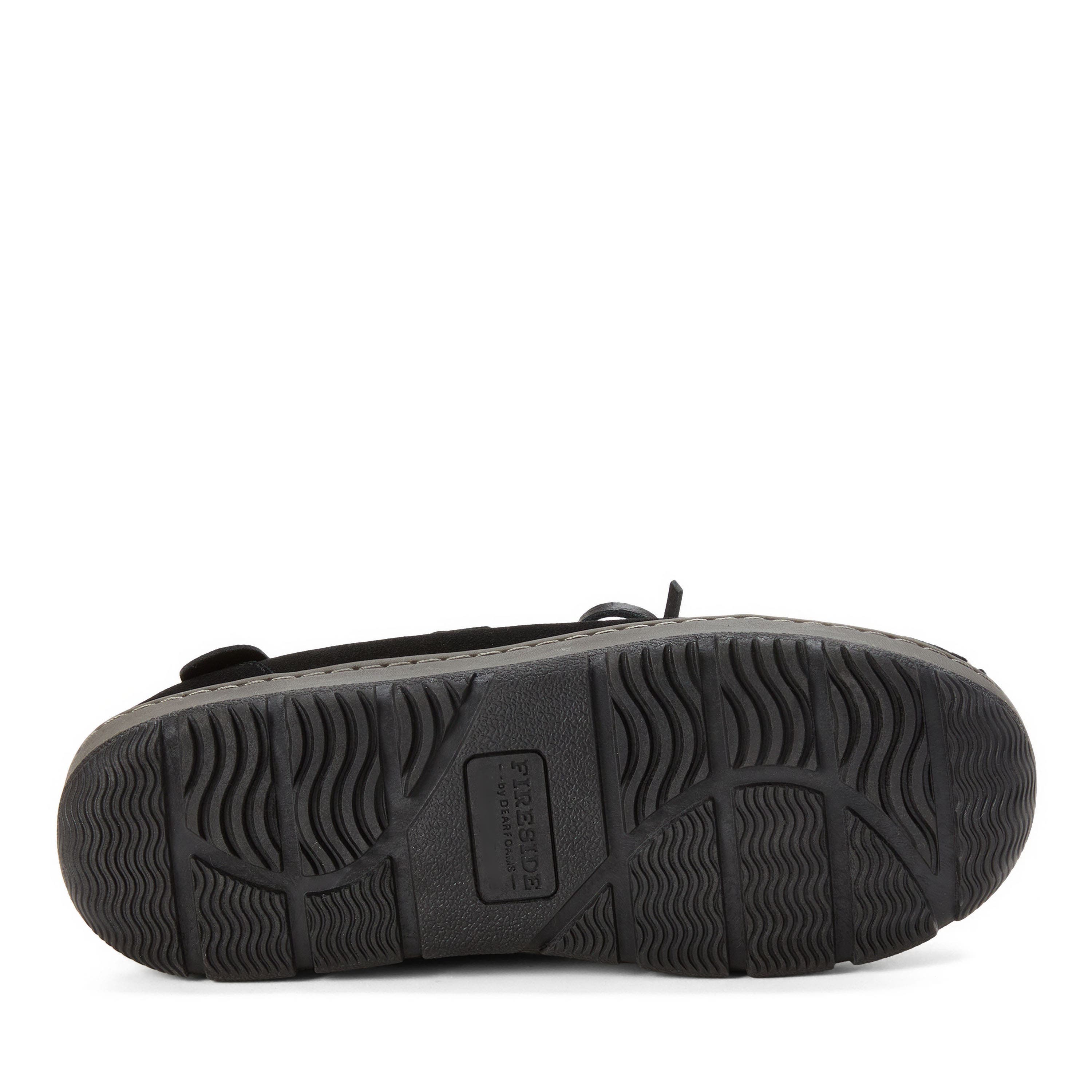 DEARFOAMS Fireside Forster Genuine Shearling Moccasin, Alternate, color, Black
