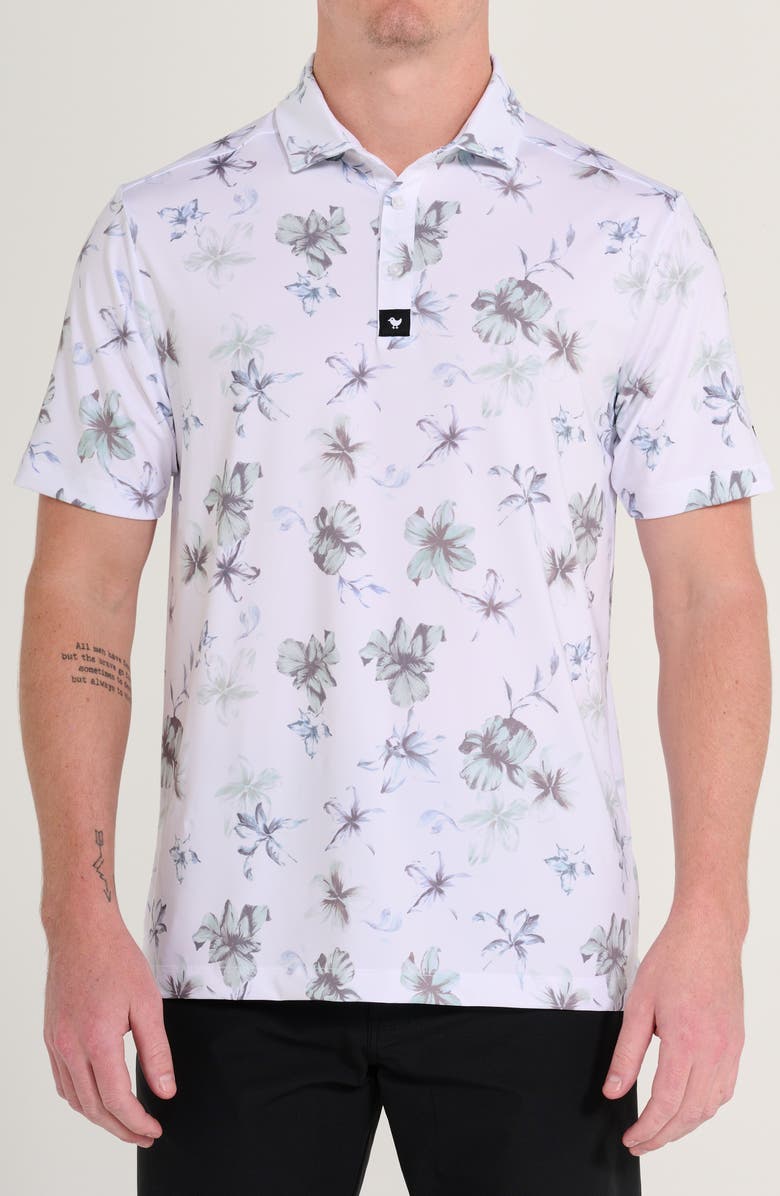 Bad Birdie Core The OC Floral Performance Golf Polo, Main, color, 