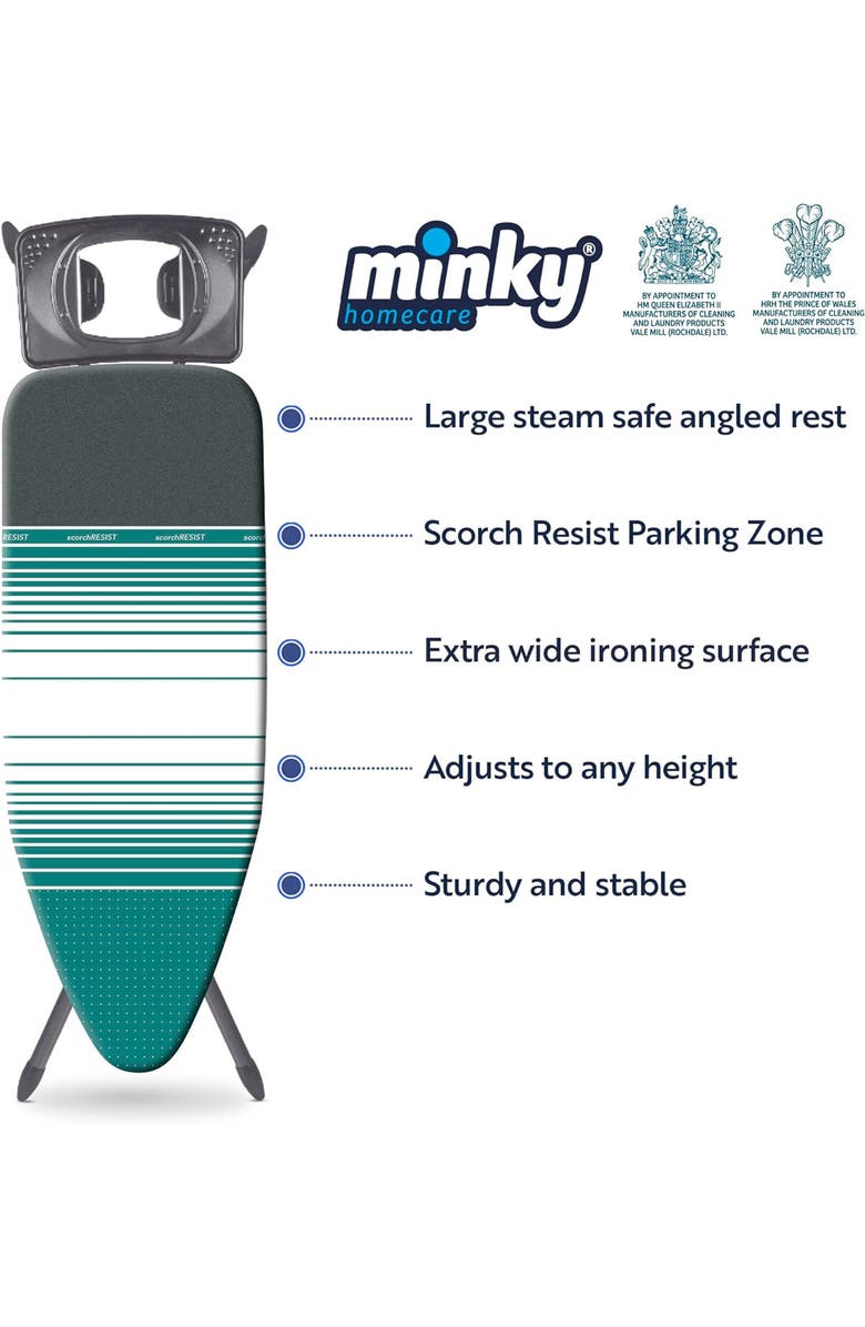 Minky York Wide Top Ironing Board, Alternate, color, Black/ Teal