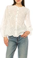 A COLLECTIVE STORY Floral Eyelet Button-Up Top