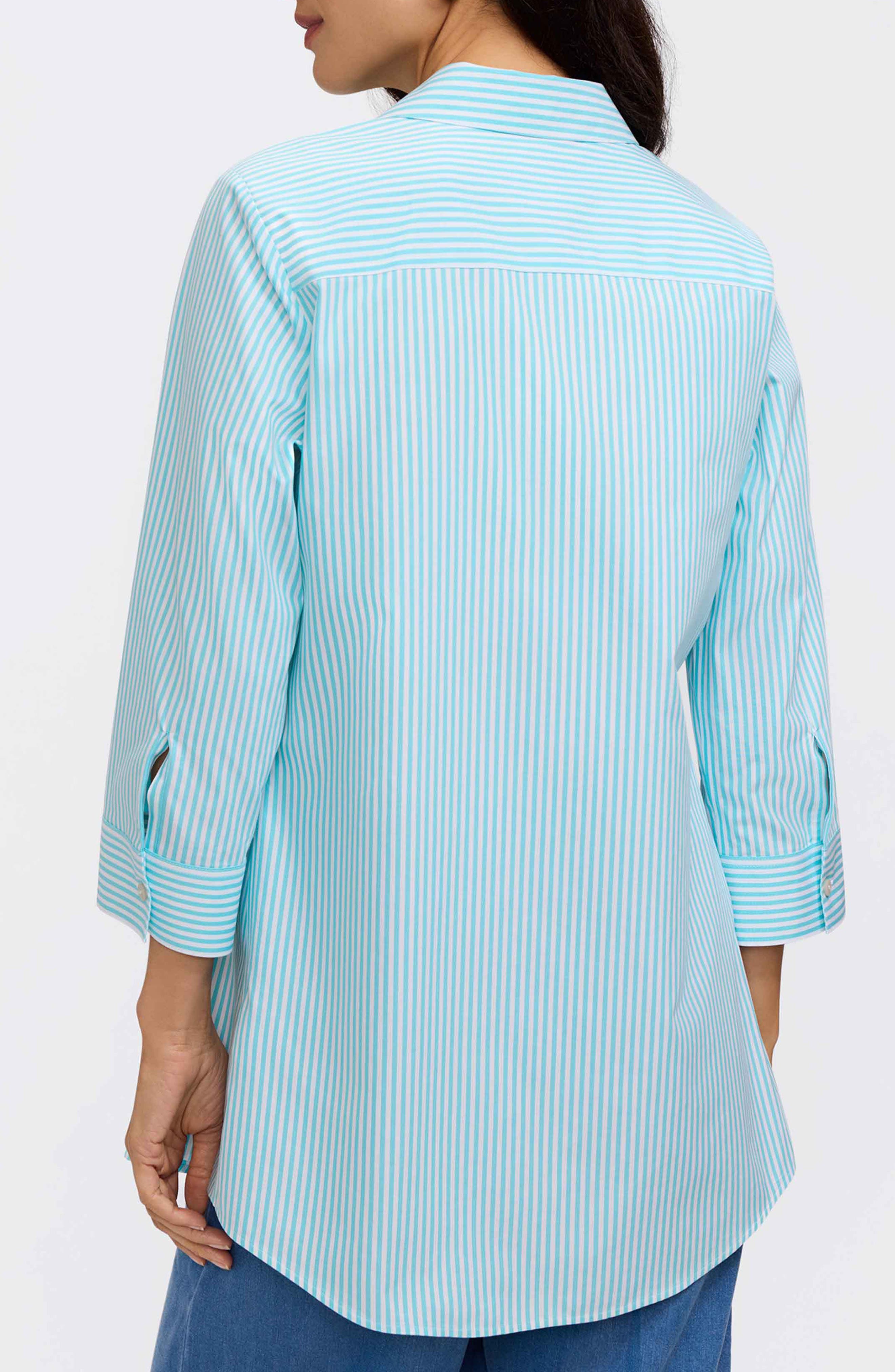 Cici Stripe Cotton Tunic Shirt - image 4