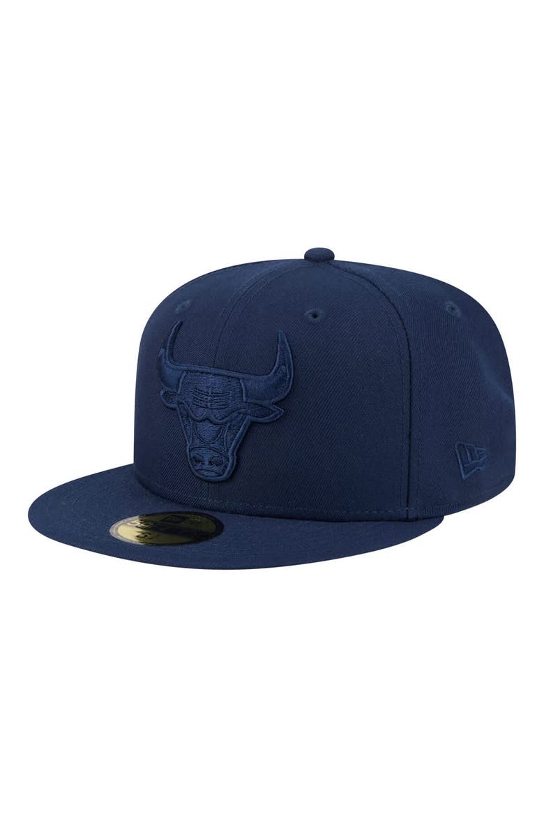 Men's New Era Navy Chicago Bulls Tonal Color Pack 59FIFTY Fitted Hat, Main, color, Navy
