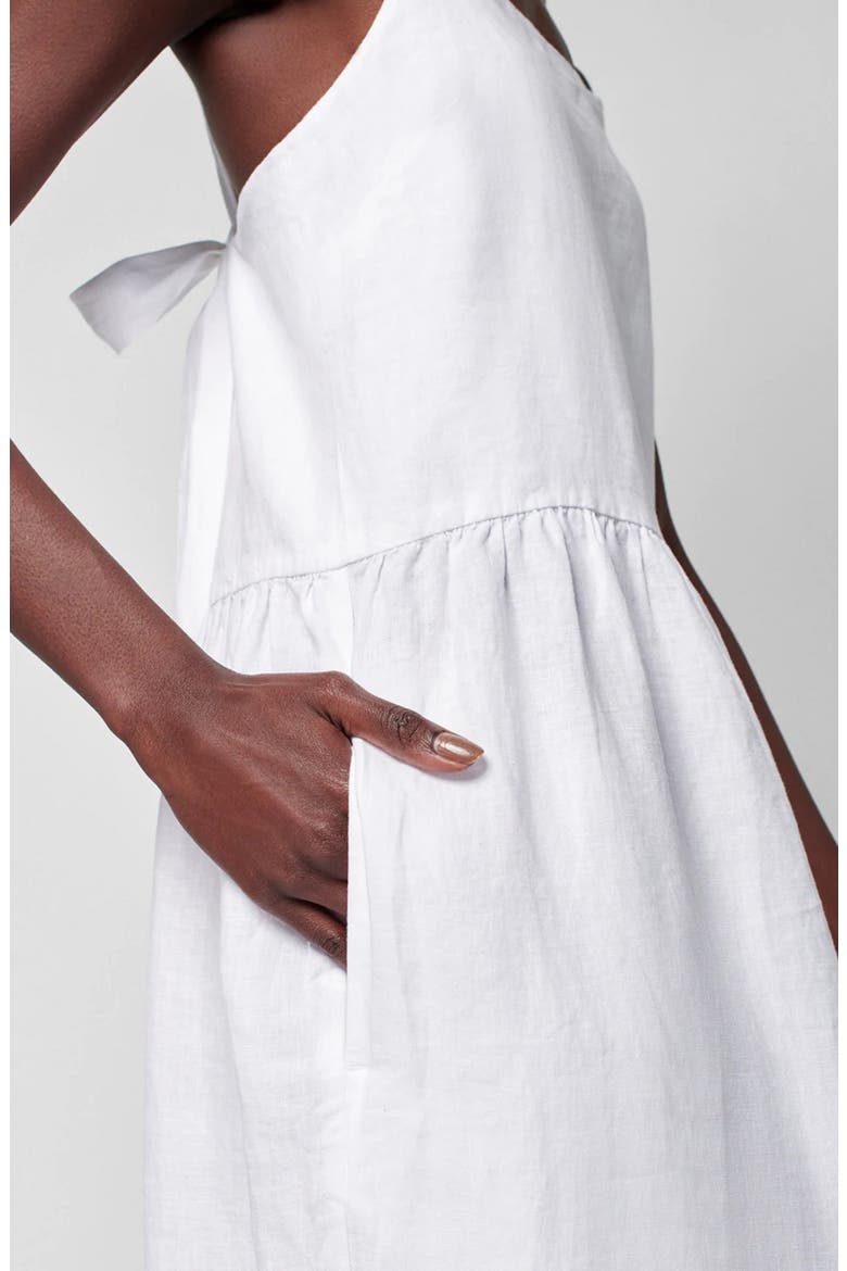 Allegra Tie Back Linen Maxi Dress, Alternate, color, OYSTER