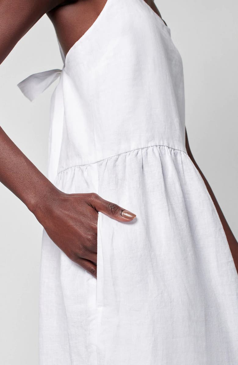 Faherty Allegra Tie Back Linen Maxi Dress, Alternate, color, 