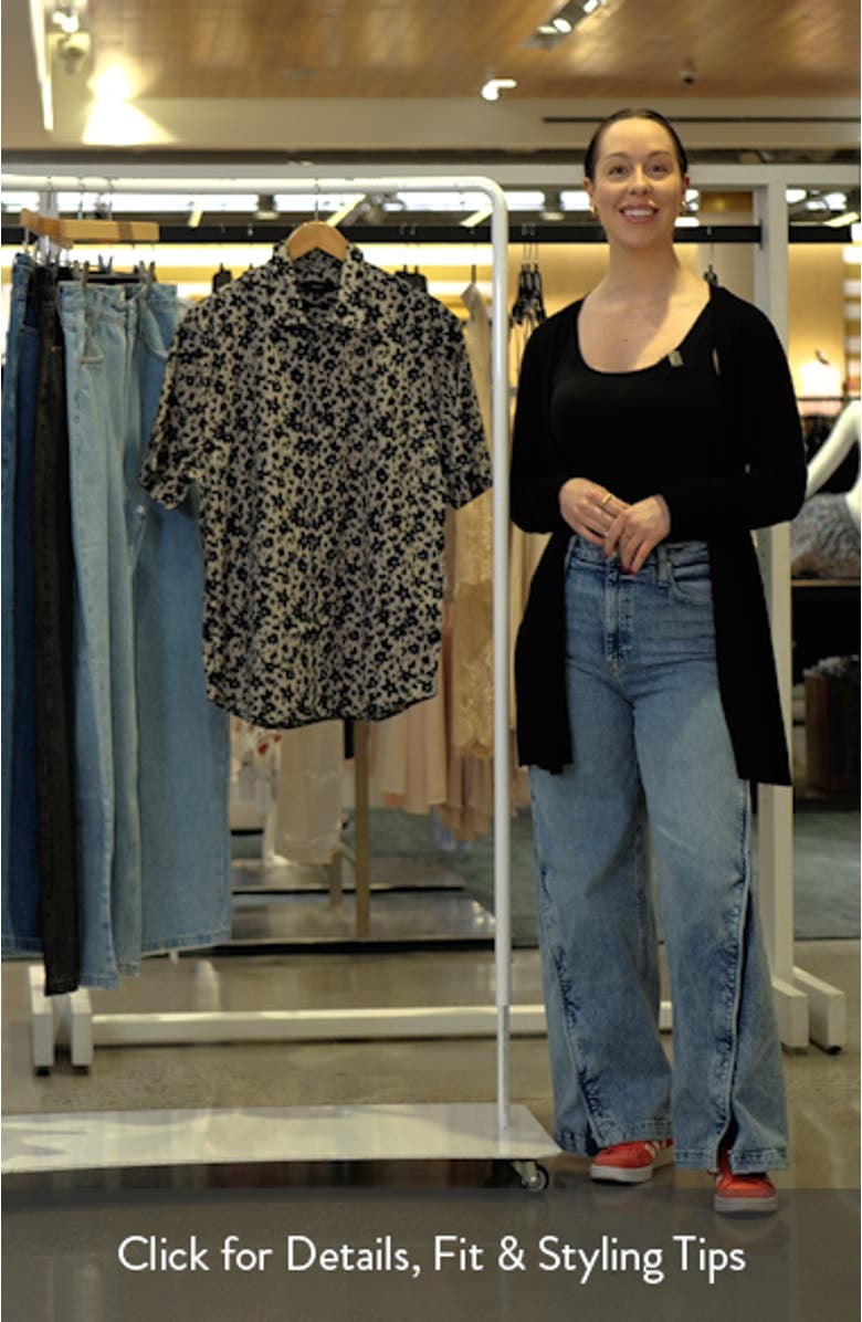 Star Lily Floral Short Sleeve Lyocell & Cotton Button-Up Shirt, sales video thumbnail