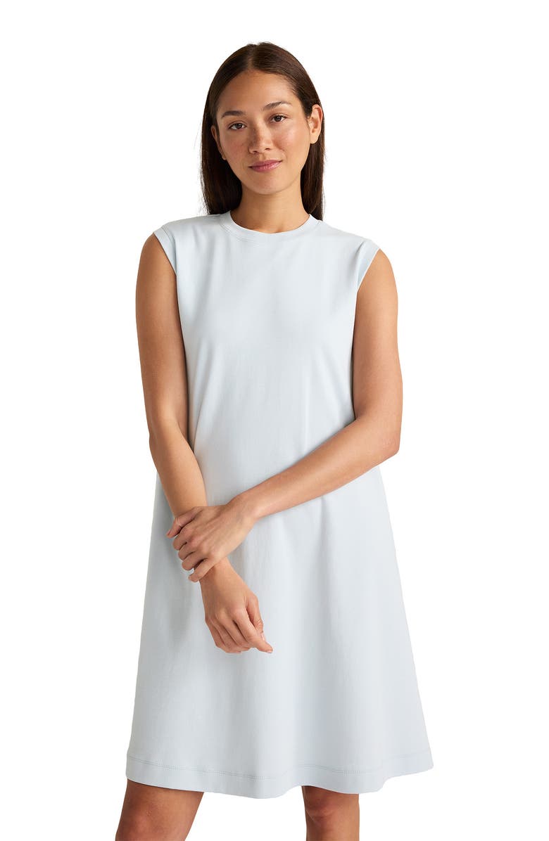 Haven Well Within Organic Cotton Interlock Trapeze Dress, Alternate, color, Ice Blue