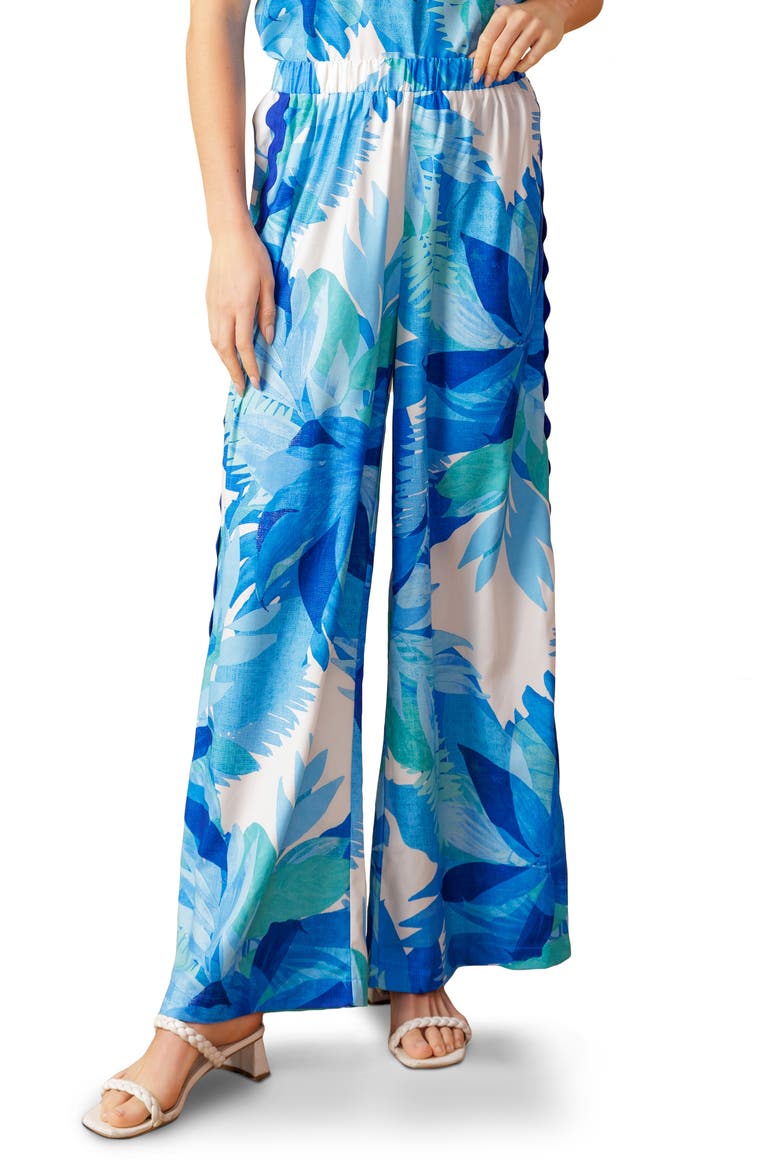 Printed Woven Pants, Main, color, BLUE MULTI