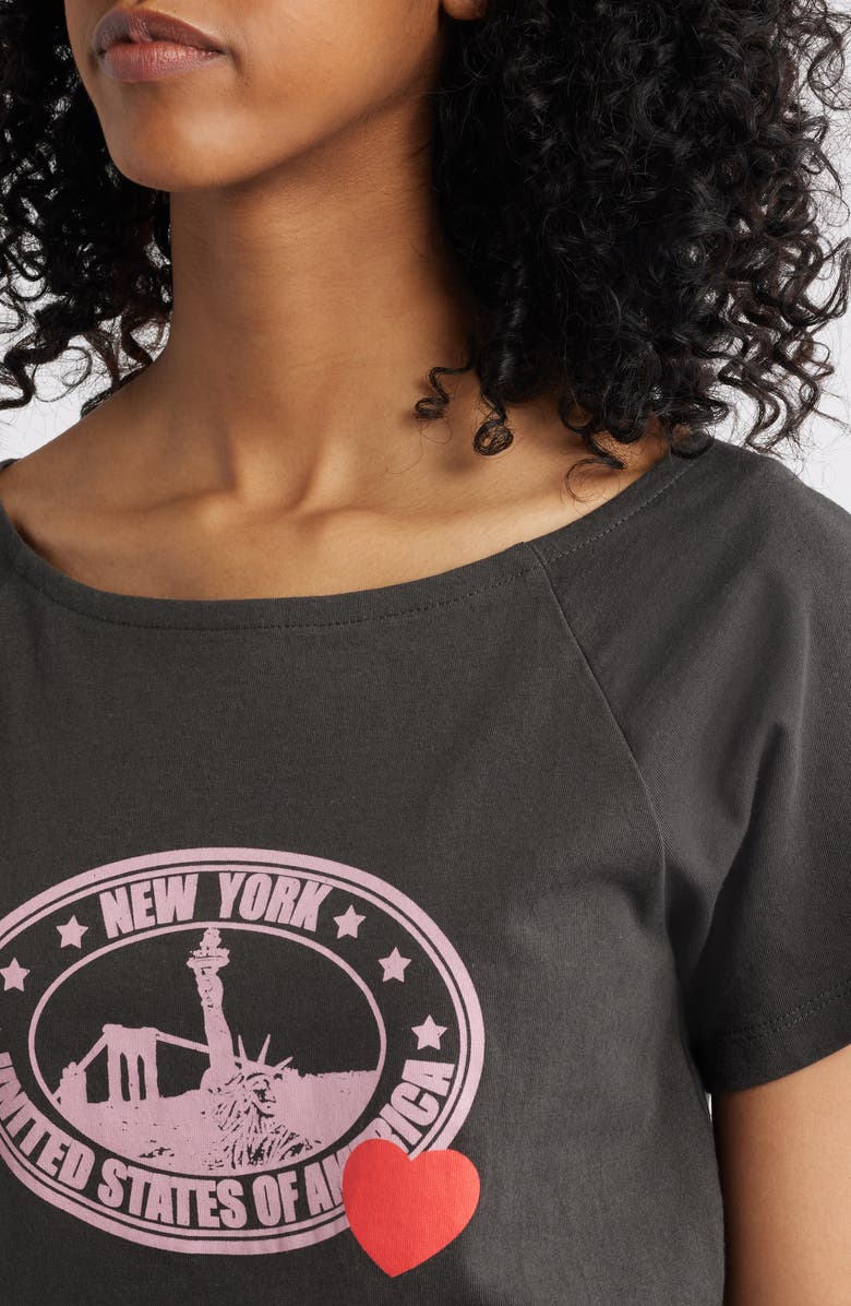 GOLDEN HOUR New York Cotton Graphic T-Shirt, Alternate, color, Pirate Black