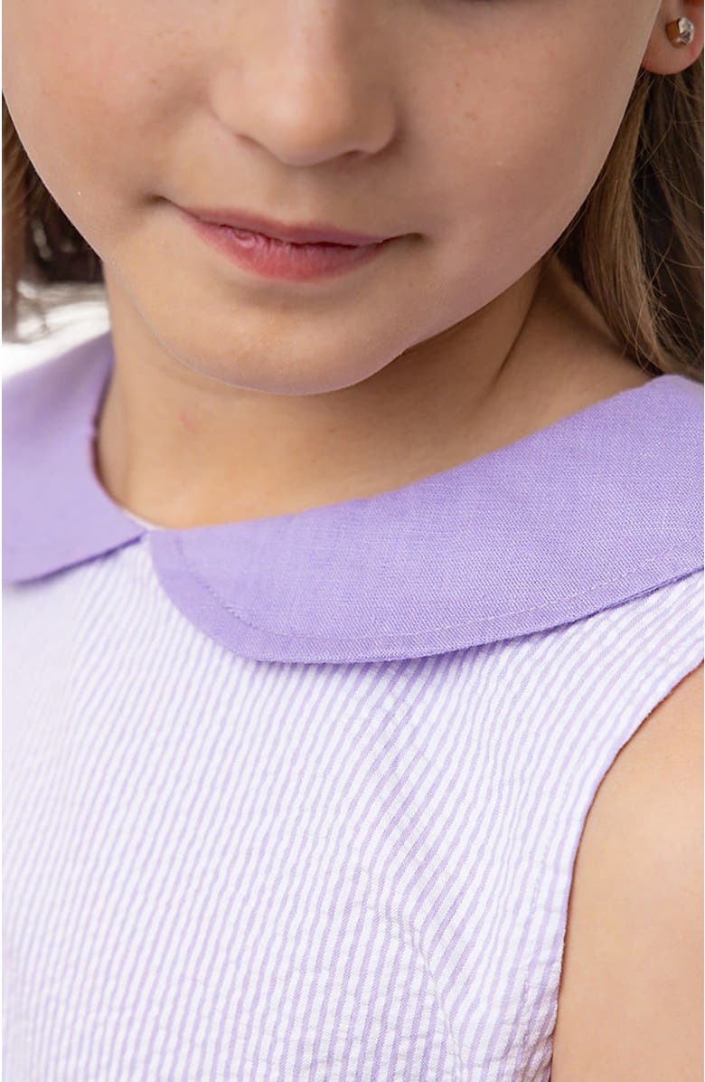 Hope & Henry Girls' Organic Seersucker Peter Pan Collar Dress, Toddler, Alternate, color, Lavender Seersucker