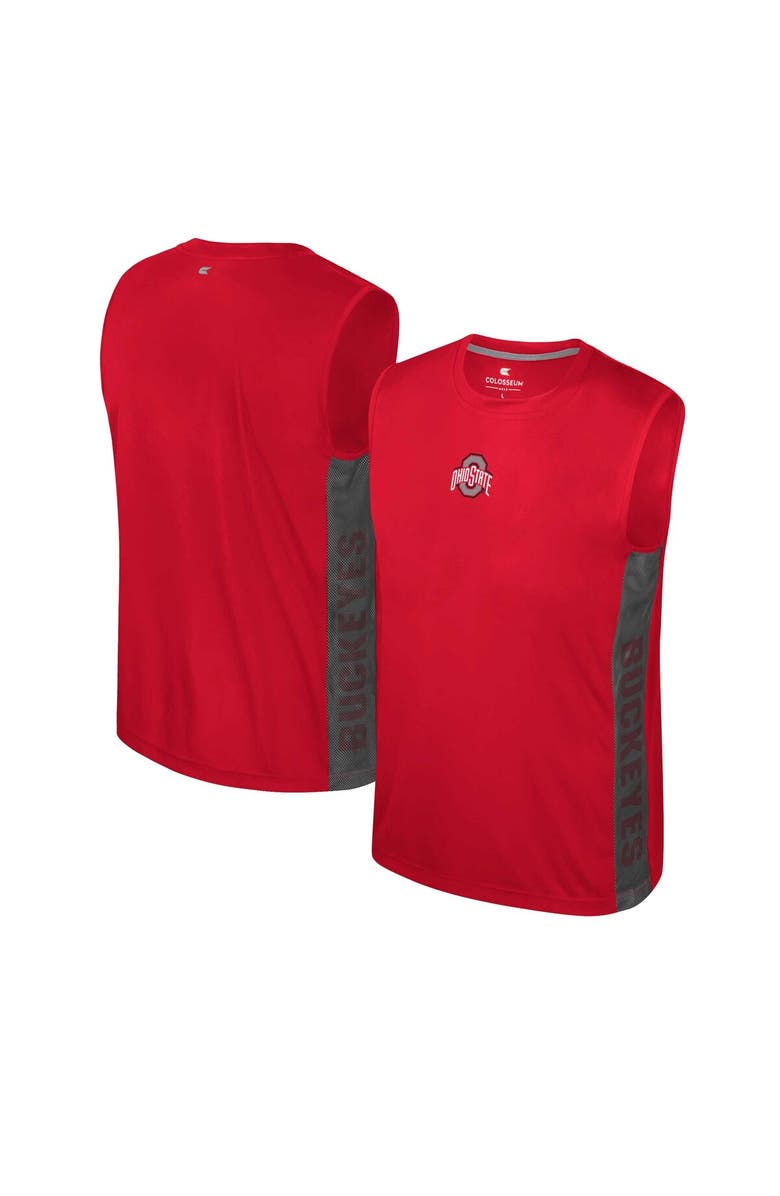 COLOSSEUM Youth Colosseum Scarlet Ohio State Buckeyes Smak Talk Sleeveless T-Shirt, Main, color, 