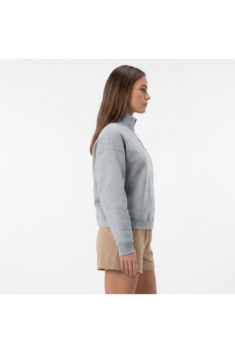Women's Champion  Heather Gray New York Giants Powerblend Quarter-Zip Sweatshirt, Alternate, color, Heather Gray