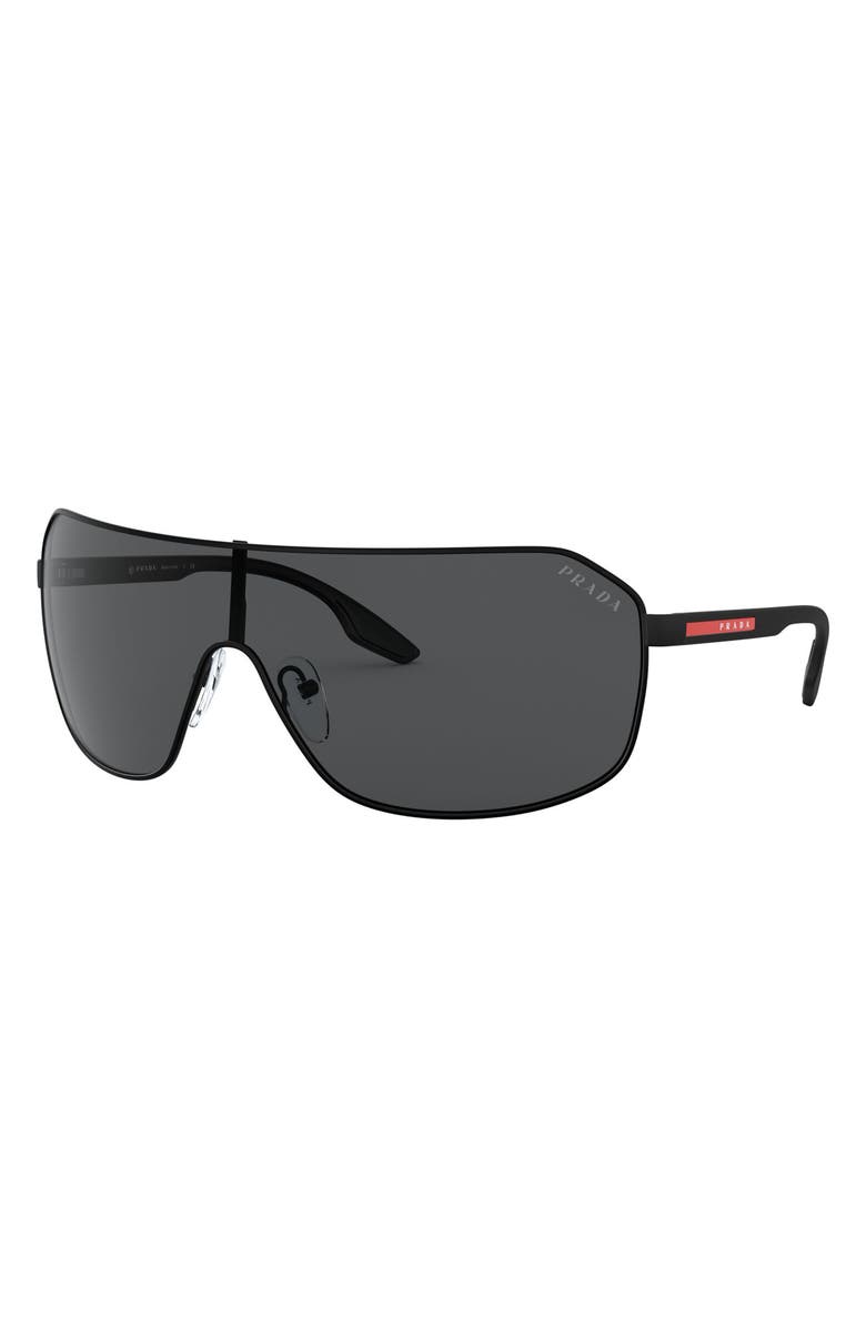 Prada Linea Rossa Shield Sunglasses, Alternate, color, 