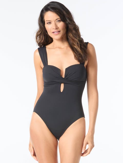Harmonia Bra Sized Plunge One Piece Swimsuit (D-Cup)