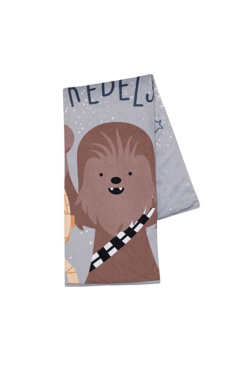 Star Wars Rebels R2D2/C-3PO/Chewbacca Soft Faux Shearling Baby Blanket, Alternate, color, Gray