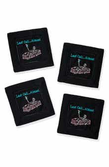 Last Call...Almost Embroidered Linen Cocktail Napkins
