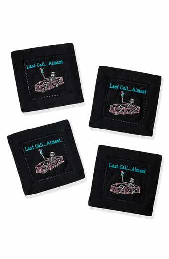 Last Call...Almost Embroidered Linen Cocktail Napkins
