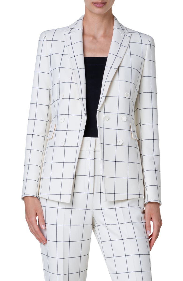 Akris punto Windowpane Check Crepe Blazer, Main, color, 