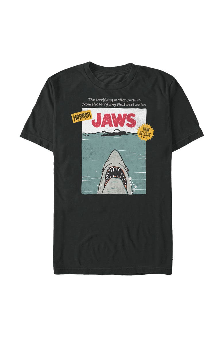 Men's Jaws Classic Poster Sketch Graphic T-Shirt, Main, color, Black