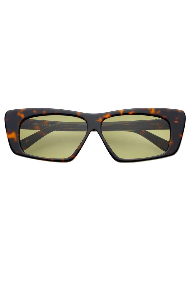 FREYRS Eyewear Lexi Cat Eye Sunglasses, Main, color, Tortoise / Green