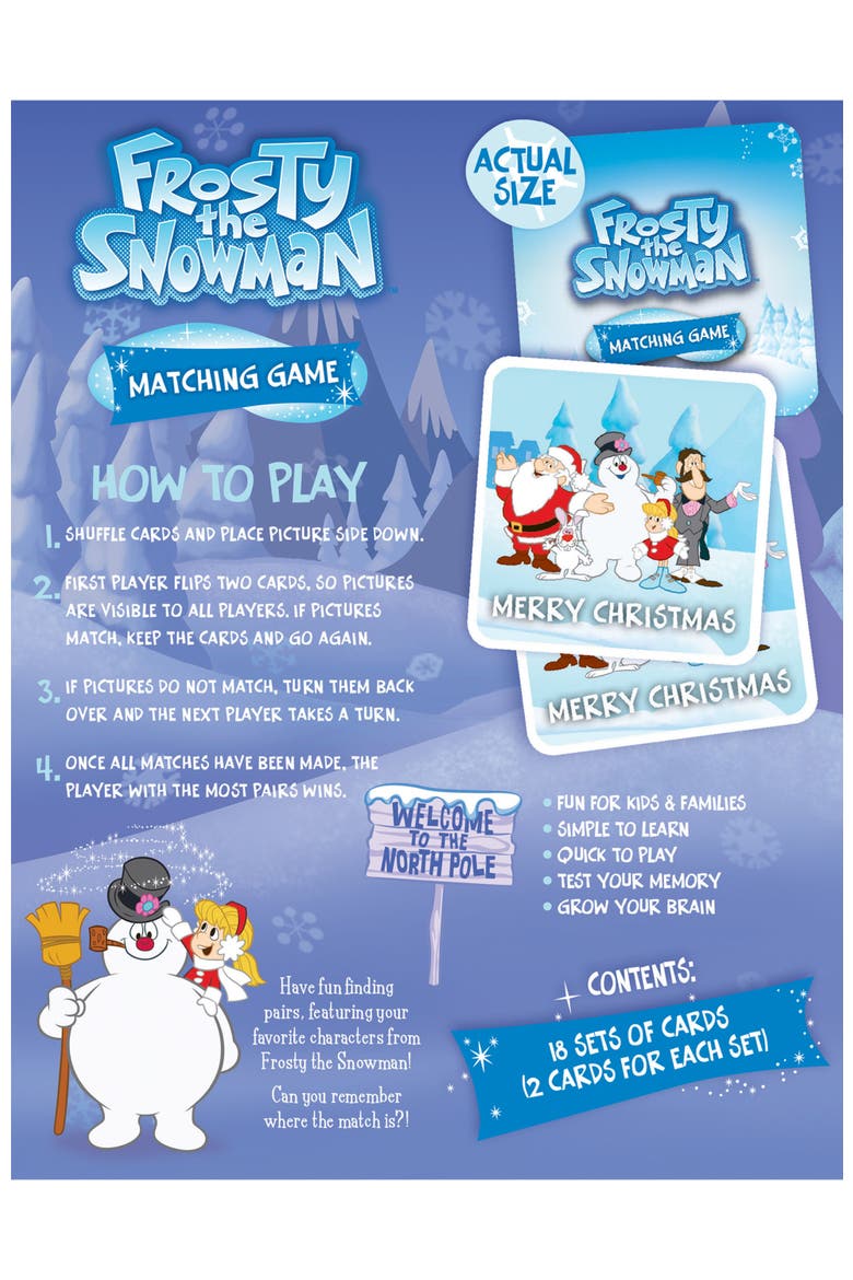 Frosty the Snowman Matching Game, Alternate, color, Multicolor