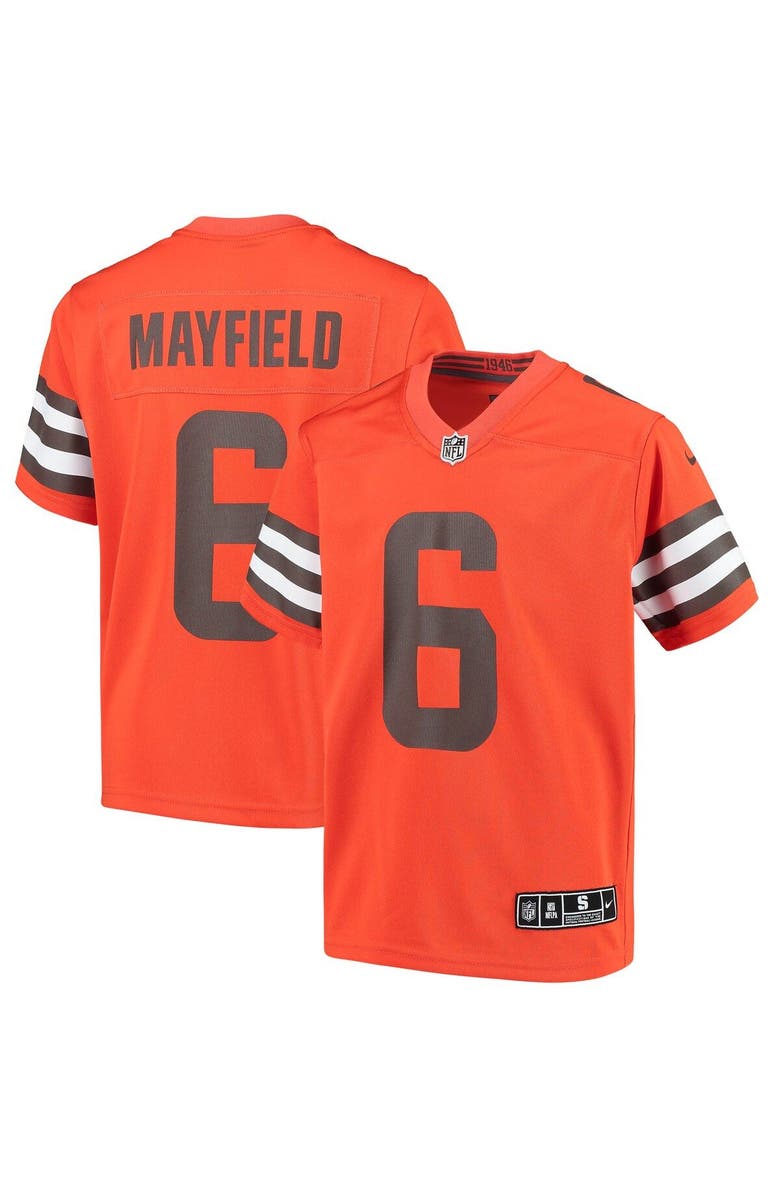 Nike Youth Nike Baker Mayfield Orange Cleveland Browns Inverted Team Game Jersey, Main, color, 
