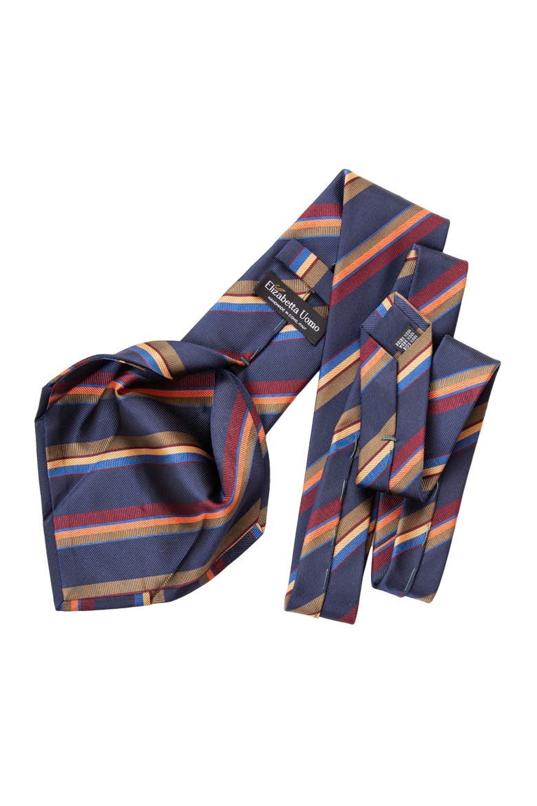 Battisti - Silk Jacquard Tie for Men, Alternate, color, Navy