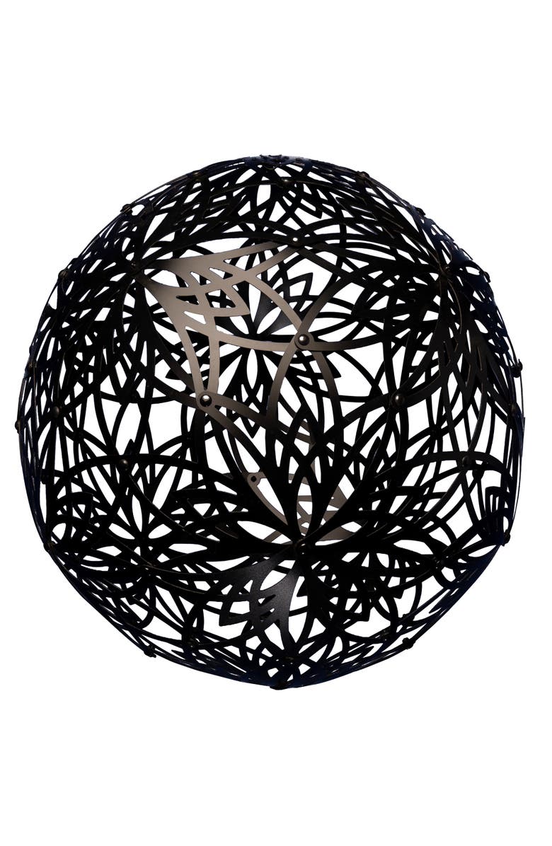 GlowTheory 18" Solar Lotus Light Black Outdoor Hanging Décor, Main, color, Multicolored