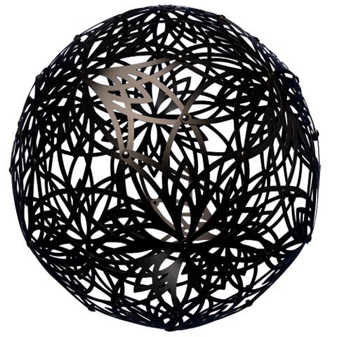 18" Solar Lotus Light Black Outdoor Hanging Décor