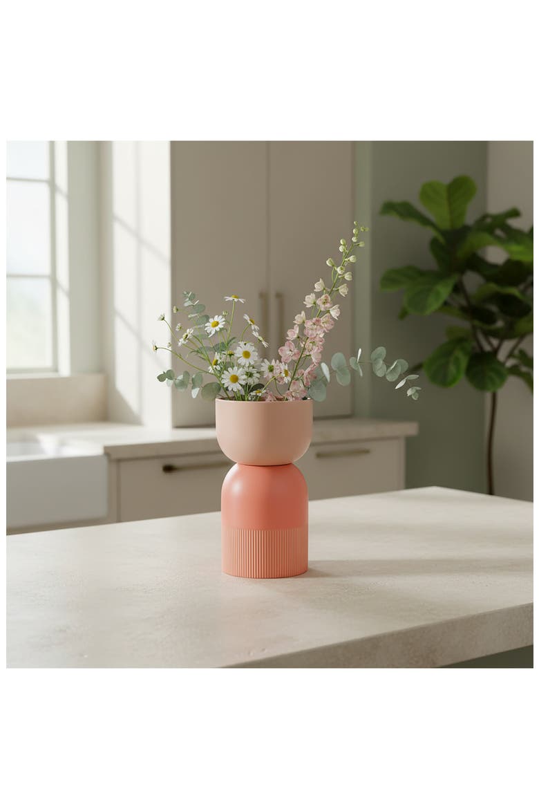 Medium Flip Ceramic Vase, Alternate, color, PINK/ CORAL