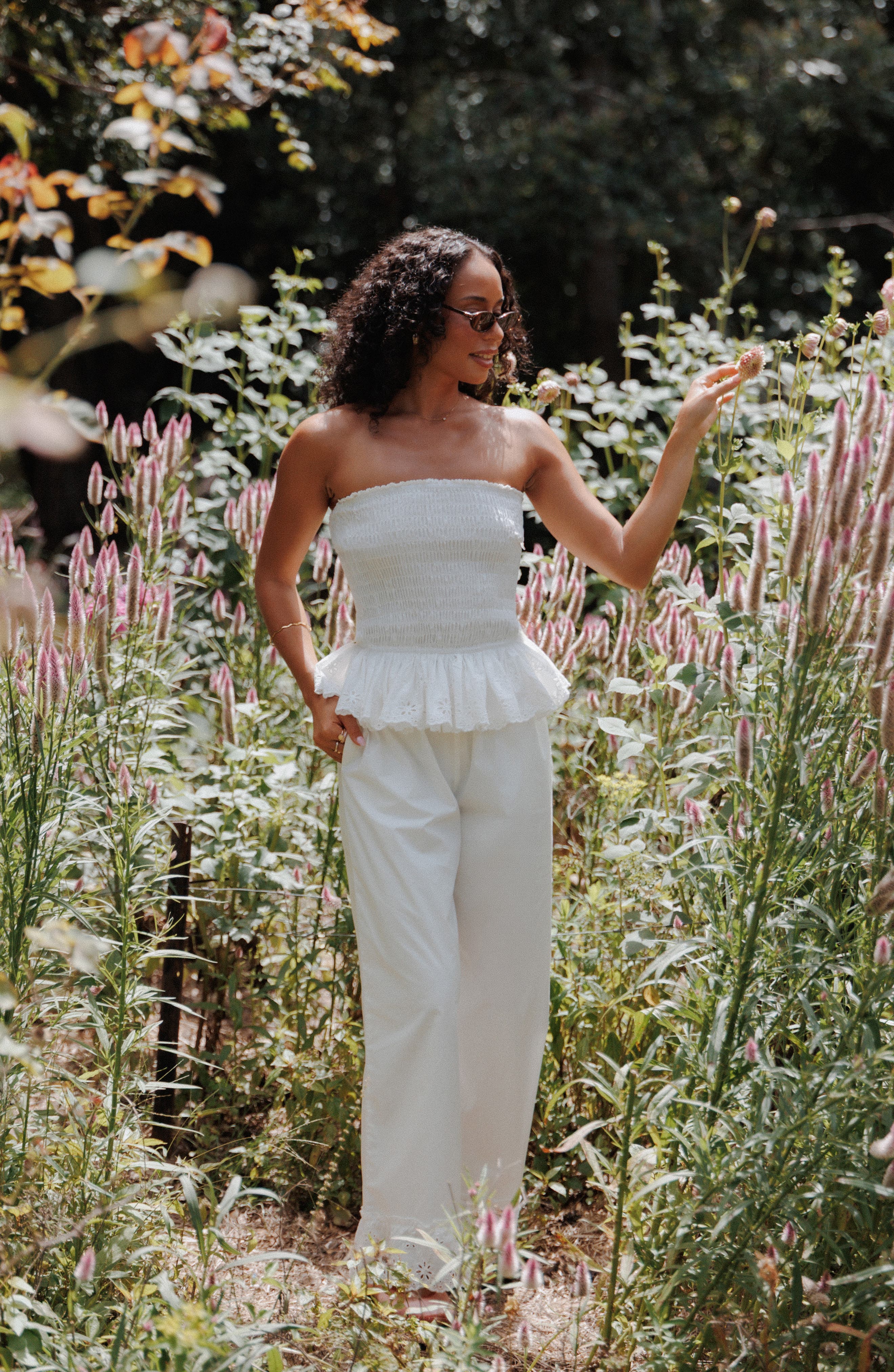 Eliska Frill Hem Cotton Pants - image 2